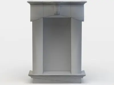 Window with wooden frame Low-poly 3D model