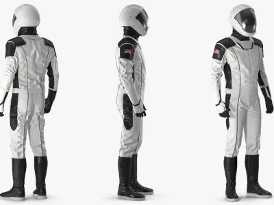 Futuristic Astronaut Space Suit Rigged for Maya 3D model