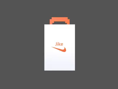 Voxel Jike Paper Bag v1 001 Low-poly 3D model