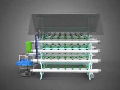 AUTO CONTROL MONITORING NUTRIENT DELIVERY HYDROPONIC PLANT FARM 3D model