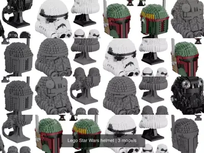 Lego Star Wars helmet 3D Model Pack
