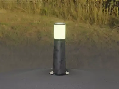 Galvanized Light-Column -9- Street-Light 9 Low-poly 3D model