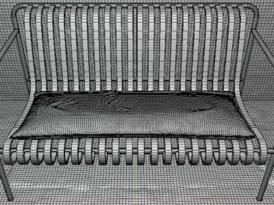 Palissade Dining Bench 3D model