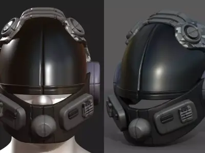 Helmet scifi fantasy futuristic technology cyborg  Low-poly 3D model purchase