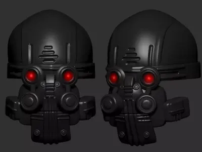 helmet high poly sculpt 3d printable ver 7 3D model 3D model 191