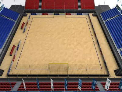 Beach soccer stadium high poly 3D model