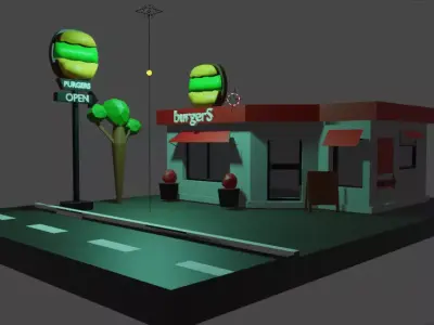 BUREGER CAFE 3D model
