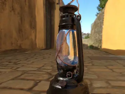 lantern old lamp 3D model