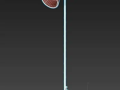 BARNES BRASS AND  BLACK LEATHER FLOOR LAMP 3D model