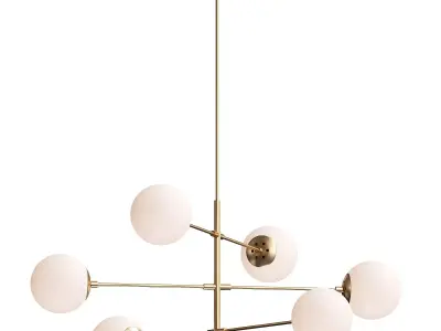  Alison 6 Light Metal Dimmable Chandelier 3D model