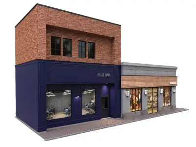 Barbershop and Boutique 3D model