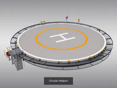 Heliports Mega Collection 3D Model Pack