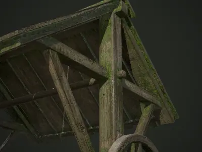 Ancient Stone Well for Games Low-poly 3D model