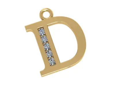 26 Alphabet pendant necklace charms 3dm models pack  3D print model