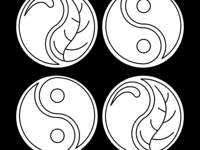 Yin And Yang Neon Sign 3D model