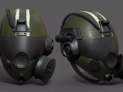 Helmet gas mask scifi military futuristic technology  Low-poly 3D model