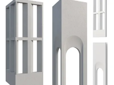 Modern Facade V 01 Low-poly 3D model