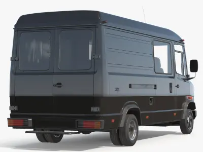  Cargo Freight Passenger Van with Side Windows Black 