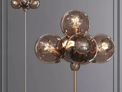 Modo Floor Lamp 5 Globes Bronze and Smoke Glass 3D model