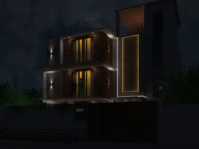 2 Storey House Design - exterior Only -Architectural 3D model