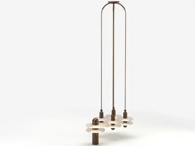 Chandelier 16 and table lamp 3D model