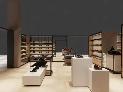 Shoe store full 3dmax corona scene 3D model