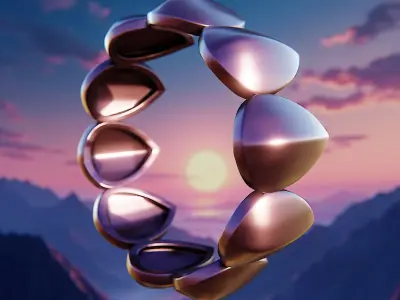 AquaShield Teardrop Ring - Customizable Futuristic Jewelry 91 3D print model