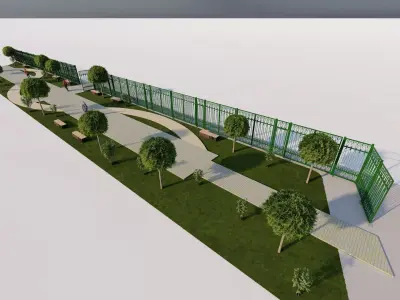 public park-Private Park Landscape 3D model