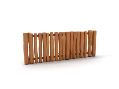 Rustic Wood Fence model pack Low-poly 3D model purchase