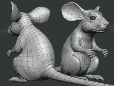 Mouse - Topology + UV Map