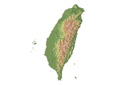 Taiwan Terrain 3D Map 3D model