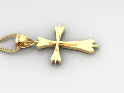 Light Gold 18K Cross Pendant 2CP037 3D print model