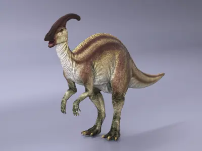  Parasaurolophus Dinosaur Rigged for Cinema 4D 