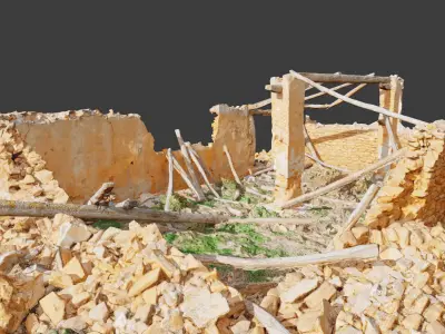 Building Ruins Old Photoscan PBR Low-poly 3D model