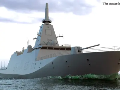  Japanese Mogami Class Frigate FFM-2 with Helicopter 
