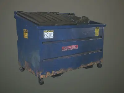 Dumpster and Garbage Bags Low-poly 3D model Low-poly 3D model
