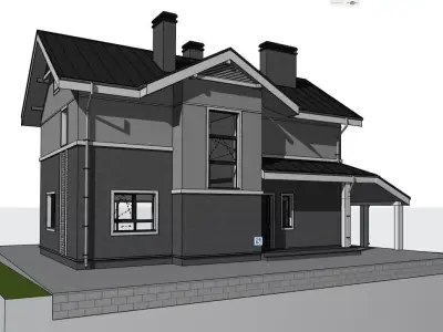 Private House 150 m2 complete project for assembly  3D model