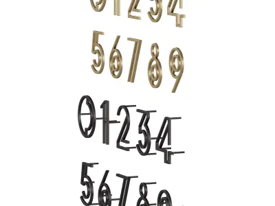 Art Deco Lined Style Door Numbers Linia 3D model