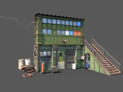 Workshop with Office 3D model