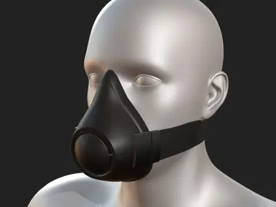 Gas mask isolated protection scifi fantasy futuristic  Low-poly 3D model