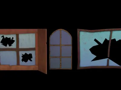 Windows Set Low-poly 3D model