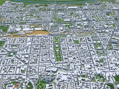 Zagreb Downtown Croatia Low-poly 3D model