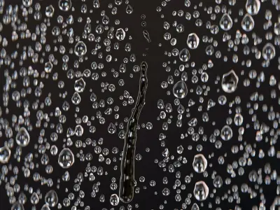 Water Dripping on Window Glass  100 Frame Baked VFX Simulation Low-poly 3D model