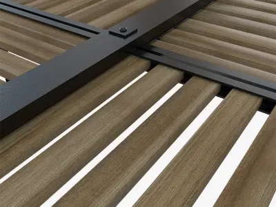 Wood patio sunshade 3D model