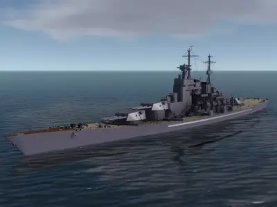 SOVIET BATTLESHIP SLAVA 3D MODEL 3D model