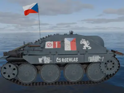 Jagdpanzer 38 Hetzer Prague 1945   3D model