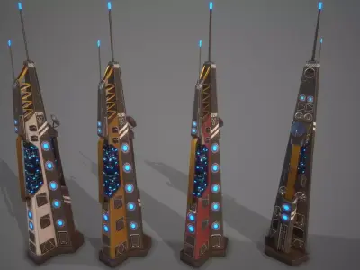 Sci-Fi Building-08 Low-poly 3D model