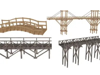 Wooden Bridge  3D model purchase