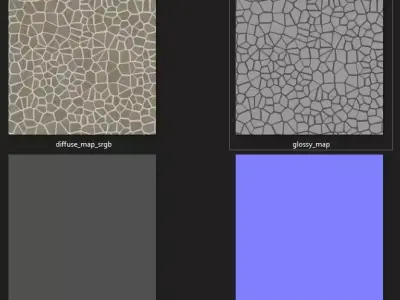 PBR Tiling Map for  Crazy Granite stone 2K 3D model