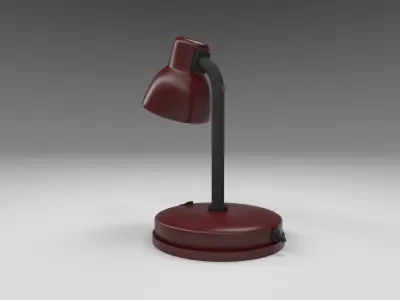 Modern table lamp red Low-poly 3D model
